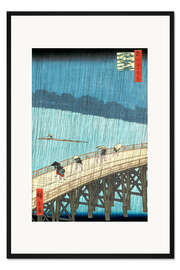 Gerahmter Kunstdruck Regenschauer über der großen Brücke in Atake
