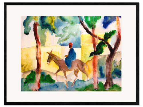 Kehystetty taidepainatus Man Riding on a Donkey