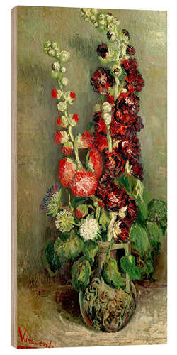 Trebilde Vase with Hollyhocks