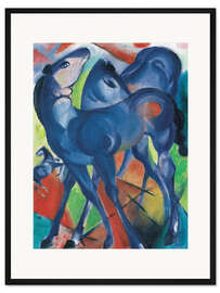 Gerahmter Kunstdruck Die blauen Fohlen