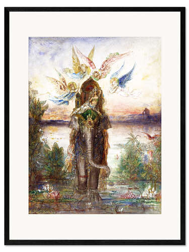 Ingelijste kunstdruk The sacred elephant