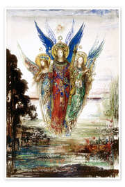 Print  Job and the Angels - Gustave Moreau