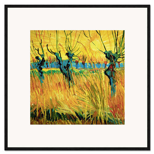 Framed art print Willows at Sunset