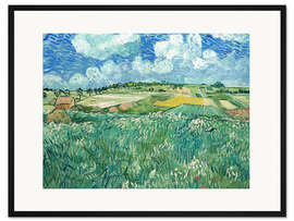 Gerahmter Kunstdruck Ebene bei Auvers mit Regenwolken