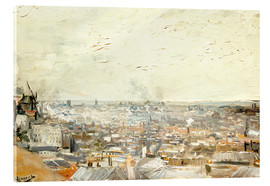 Tableau en verre acrylique  Les toits de Paris à Montmartre - Vincent van Gogh