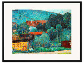 Gerahmter Kunstdruck Wasserburg am Inn (Melancholie am Abend)