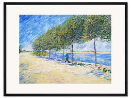 Gerahmter Kunstdruck Spaziergang am Ufer der Seine bei Asnières
