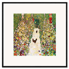 Framed art print Garden Path with Chickens - Gustav Klimt