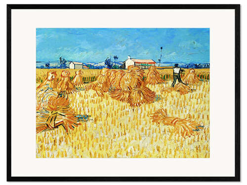 Ingelijste kunstdruk Harvest in Provence