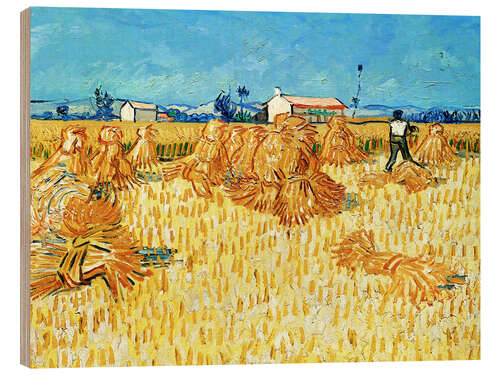 Wood print Harvest in Provence