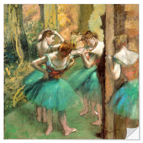 Sticker mural Danseuses en rose et en vert