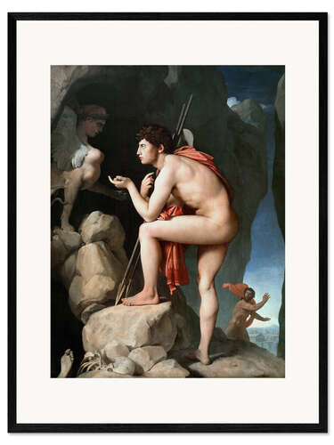 Ingelijste kunstdruk Oedipus and the Sphinx