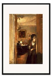 Gerahmter Kunstdruck Wohnzimmer mit Menzels Schwester