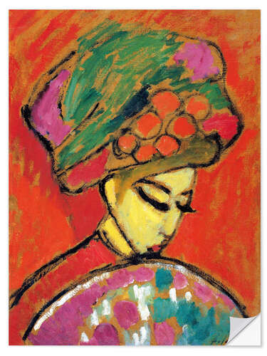 Sisustustarra Girl w.flower hat