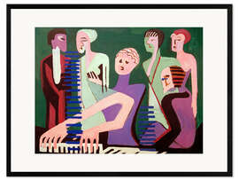 Framed art print Singer at the piano
