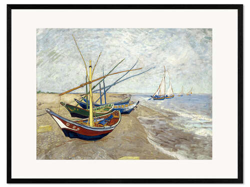 Framed art print Fishing boats on the beach, Saintes-Marie-de-la-Mer