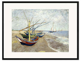 Framed art print Fishing boats on the beach, Saintes-Marie-de-la-Mer - Vincent van Gogh