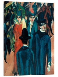 Tableau en verre acrylique  Scène de rue à Berlin - Ernst Ludwig Kirchner