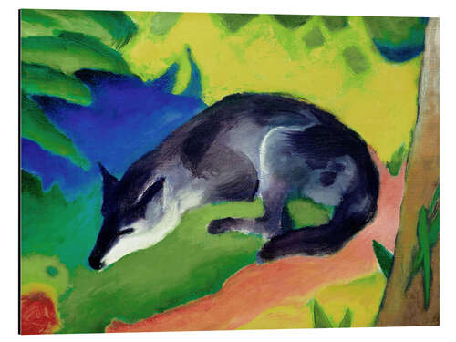 Tableau en aluminium Renard bleu-noir