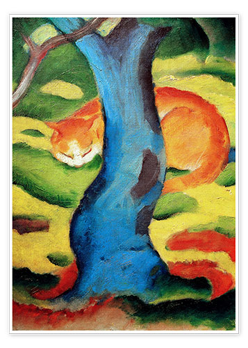 Poster Cat under a tree