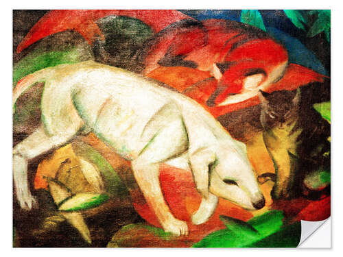 Sisustustarra Three animals (dog, fox and cat)