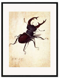 Kunsttryk i ramme Stag beetle