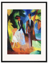 Gerahmter Kunstdruck Leute am blauen See