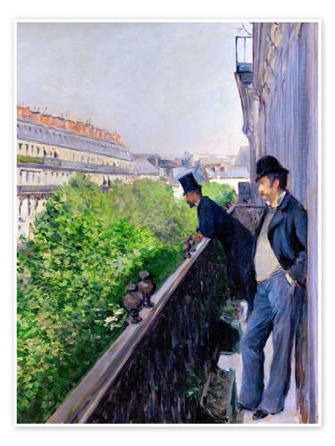 Poster Balkon am Boulevard Haussmann, 1880