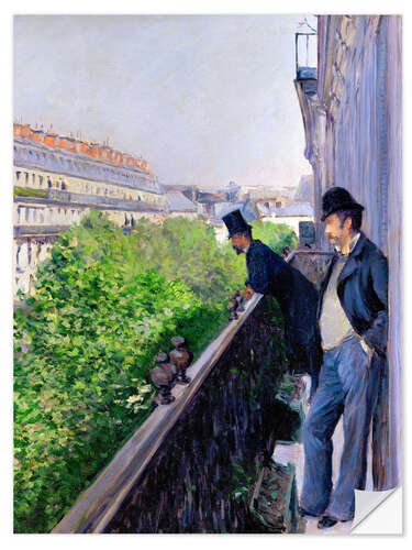 Självhäftande poster Balcony, Boulevard Haussmann 1880