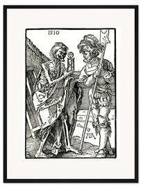Gerahmter Kunstdruck Tod und Landsknecht