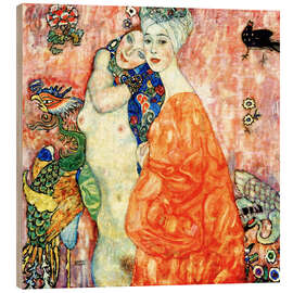 Wood print  The Girlfriends - Gustav Klimt
