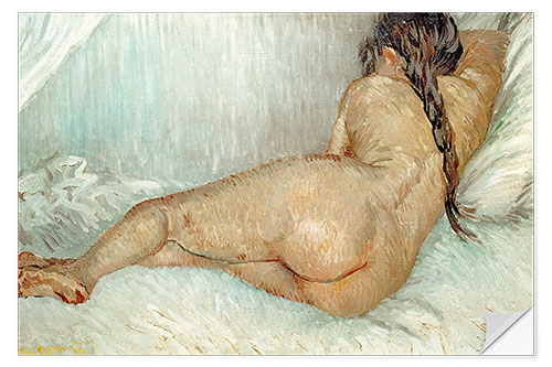 Muursticker Reclining Nude, Back View