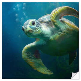 Sisustustarra Bubbles, the cute sea turtle