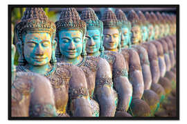 Gerahmter Kunstdruck Buddha Statuen, Kambodscha