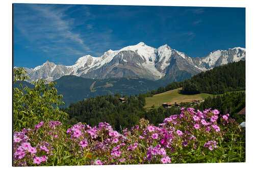 Aluminium print View from the village of Cordon to Mont Blanc Massif, France