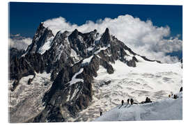 Acrylglasbild Mont Blanc Massiv und Bergsteiger, Frankreich