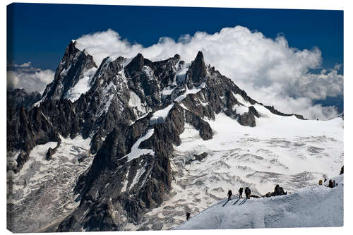 Tableau sur toile Massif du Mont Blanc et alpinistes