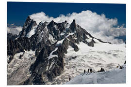 PVC print Mont Blanc Massif and mountaineer, France