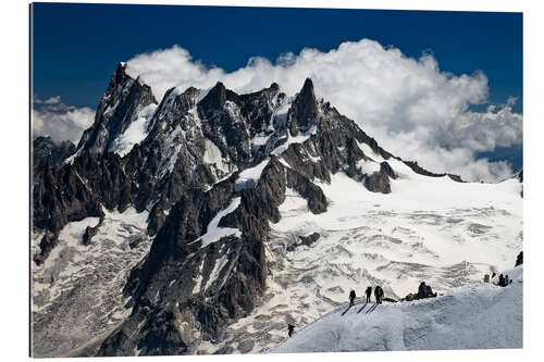 Gallery print Mont Blanc Massif and mountaineer, France