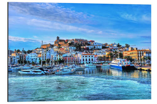 Aluminium print View of the old port of Ibiza