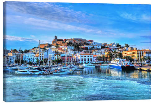 Canvas print View of the old port of Ibiza