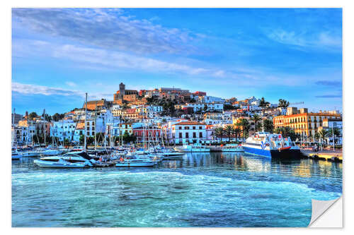 Naklejka na ścianę View of the old port of Ibiza