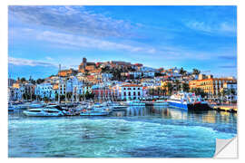 Muursticker View of the old port of Ibiza