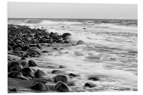 Hartschaumbild Steine im Meer monochrome