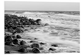 Hartschaumbild Steine im Meer monochrome