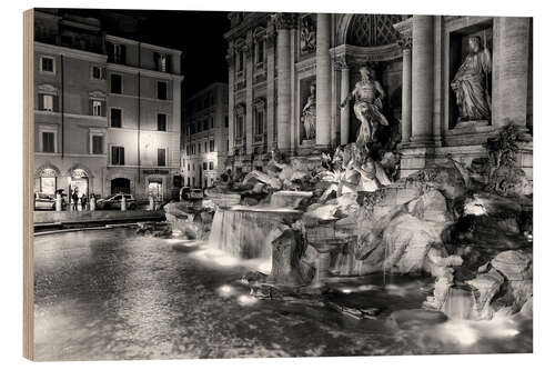 Wood print Trevi Fountain in Rome