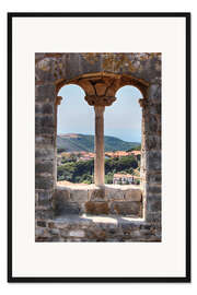 Gerahmter Kunstdruck Blick durch ein Fenster in der Toskana Italien