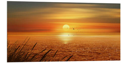 Foam board print Sunset Over The Ocean