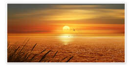 Wandbild  Sonnenuntergang über dem Meer - Monika Jüngling