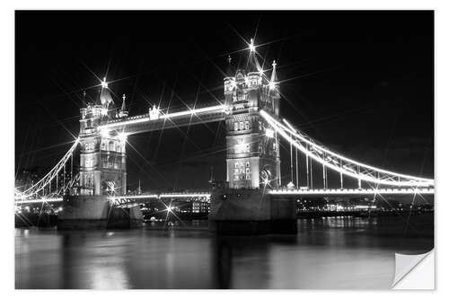 Självhäftande poster Tower Bridge by Night sw